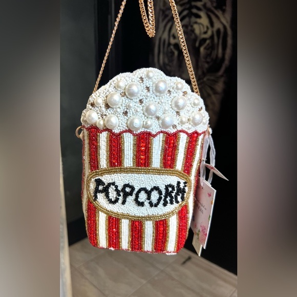 🍿🍿MADE IN INDIA VIRAL POPCORN BEADED  BAG-🍿🍿NWT - Picture 13 of 15